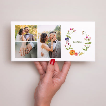 Dankeskarte Hochzeit Panoramische Landschaft Süße Ernte foto N° 2