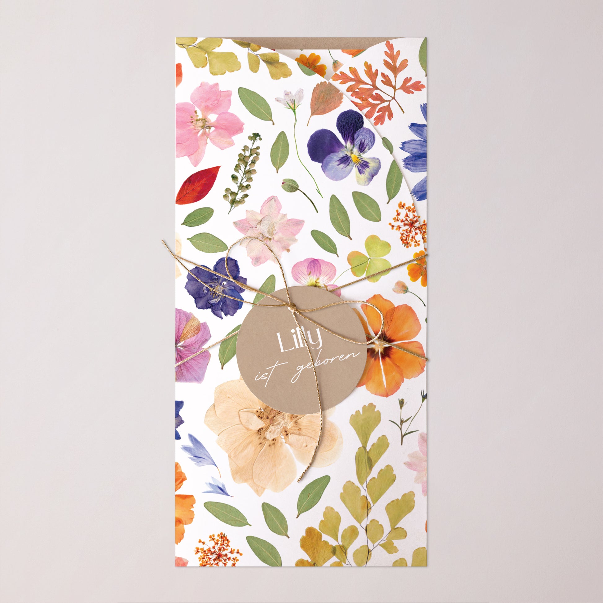Geburtskarten Tasche, 2 Karten, runden Etikett Das Verzauberte Herbarium foto N° 1