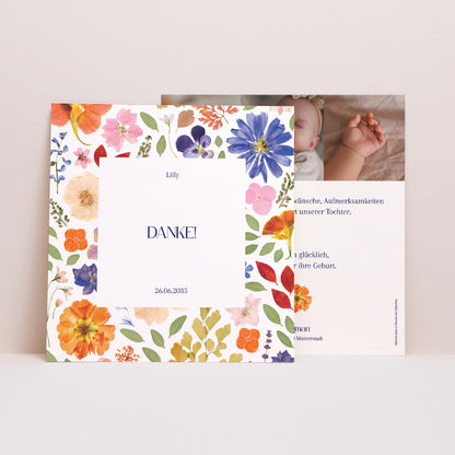Dankeskarte Geburt Quadrat Das Verzauberte Herbarium foto N° 1
