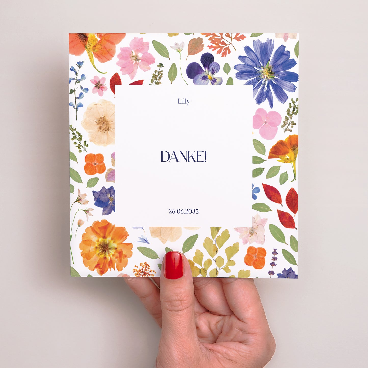 Dankeskarte Geburt Quadrat Das Verzauberte Herbarium foto N° 2