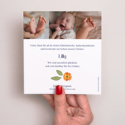 Dankeskarte Geburt Quadrat Das Verzauberte Herbarium foto N° 3