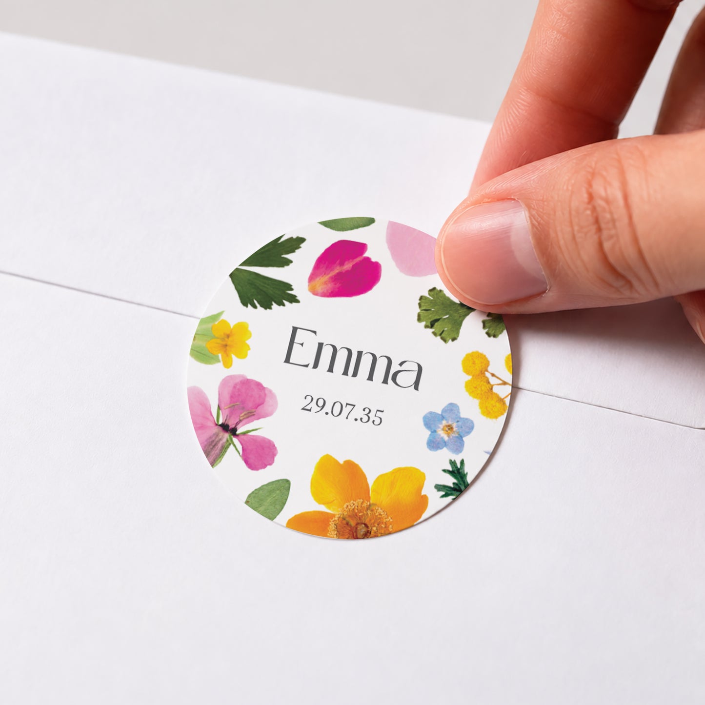 Sticker Geburt Rund Kleine Poesie der Felder foto N° 1