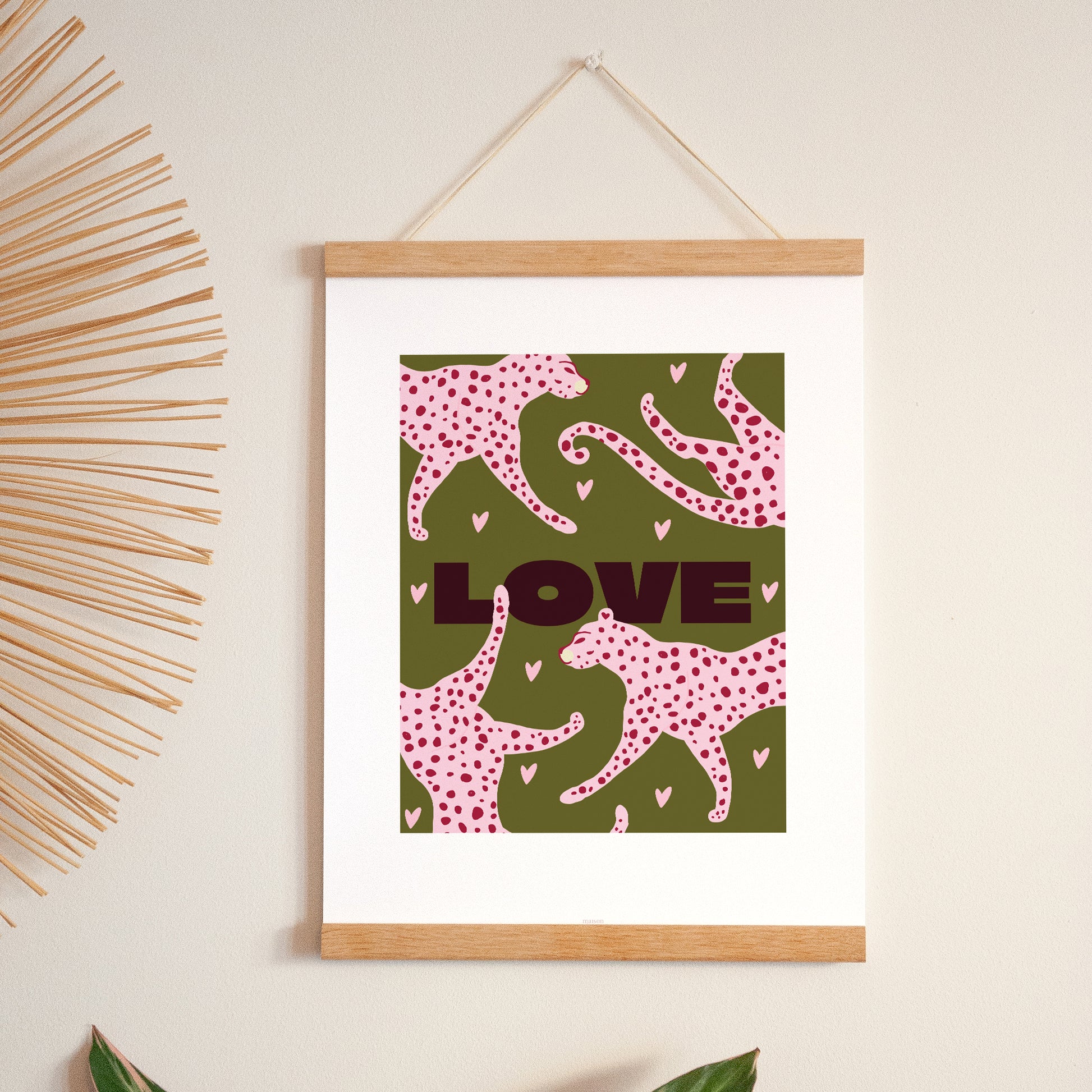 Poster Objekte Porträt Leopard Liebe foto N° 1