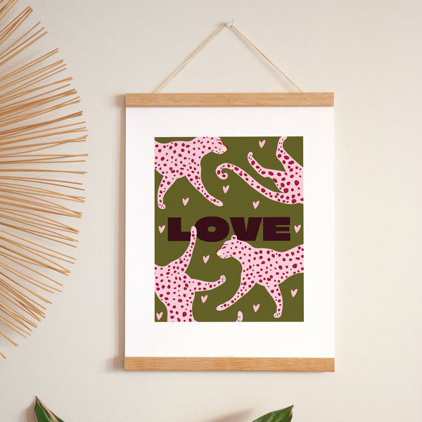 Poster Objekte Porträt Leopard Liebe foto