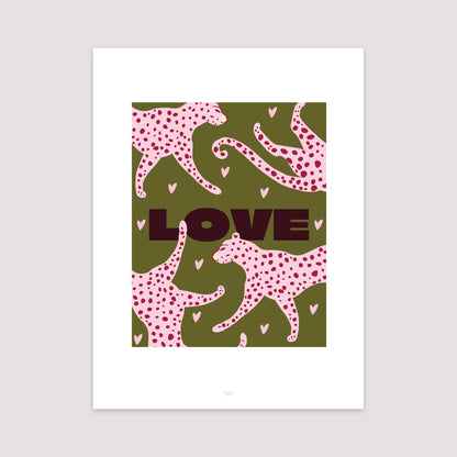 Poster Objekte Porträt Leopard Liebe foto N° 2