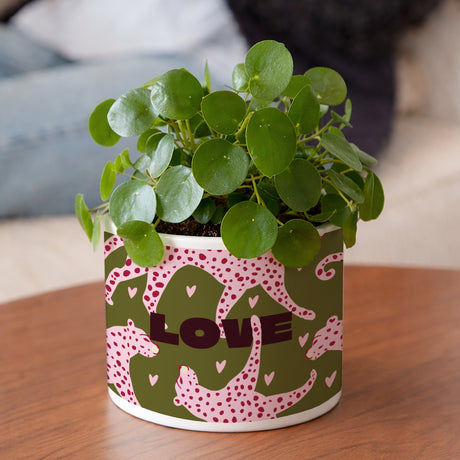 Blumentopf Objekte 48 cl Leopard Liebe