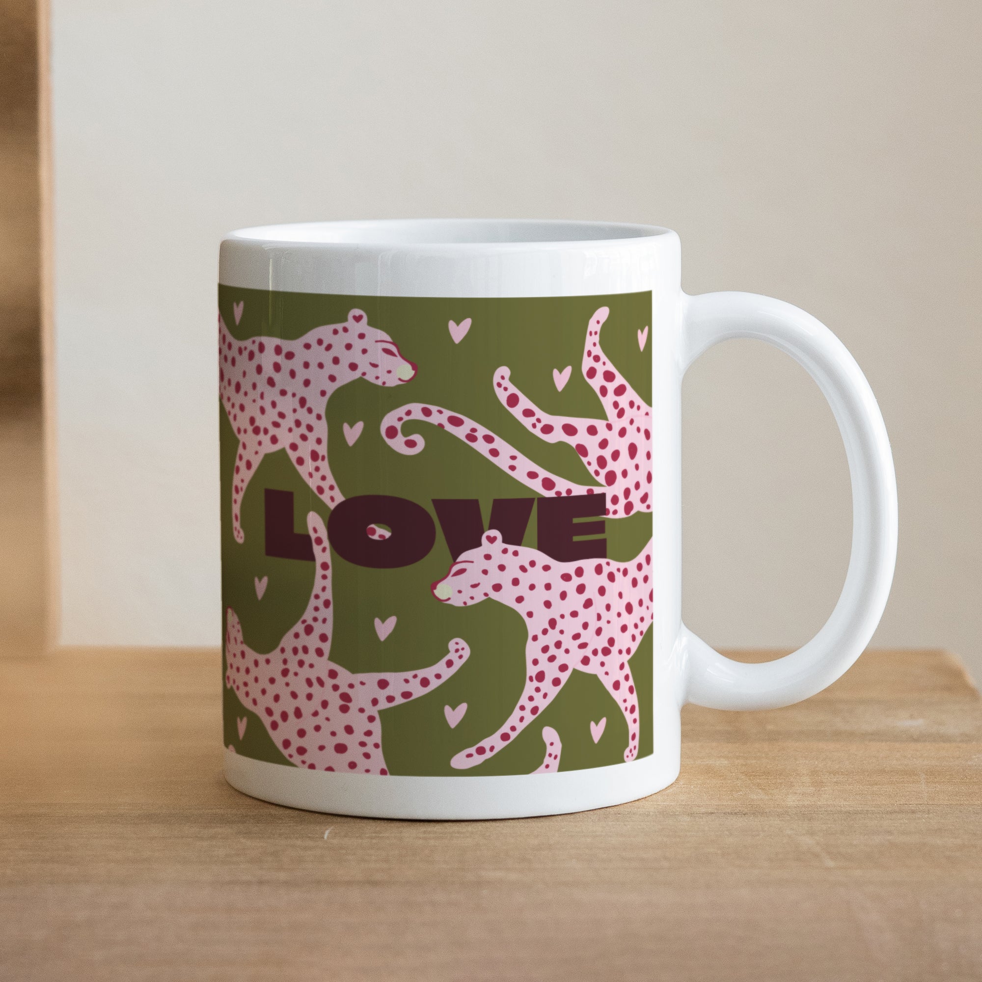 Tasse Objekte Weiß Leopard Liebe foto N° 1