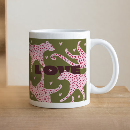Tasse Objekte Weiß Leopard Liebe foto N° 1