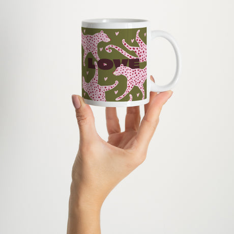 Tasse Objekte Weiß Leopard Liebe