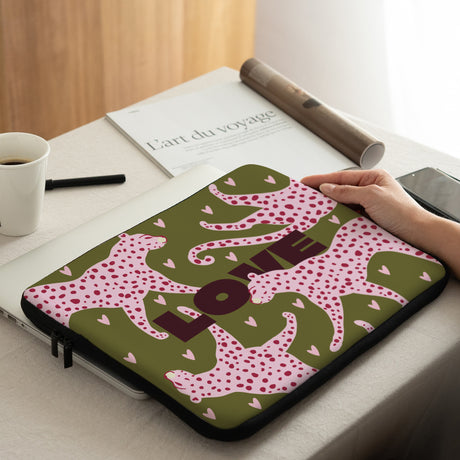Laptophülle Objekte 15 Zoll Leopard Liebe