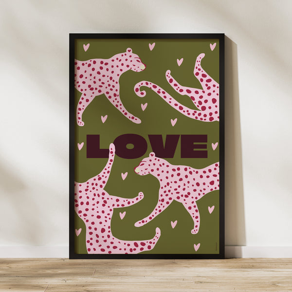 Poster Objekte Porträt 60 x 90 cm Leopard Liebe foto