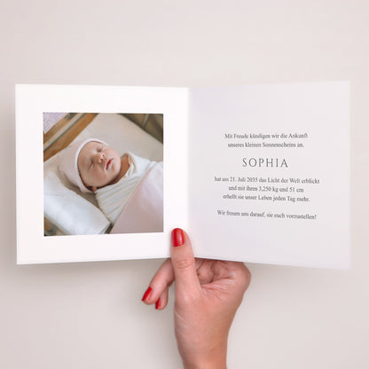 Geburtsanzeige Quadratisch Doppelklapp Geheimnis des Frühlings foto N° 2