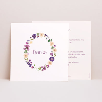 Dankeskarte Taufe Einfaches Quadrat Heiliger Frühling foto N° 1