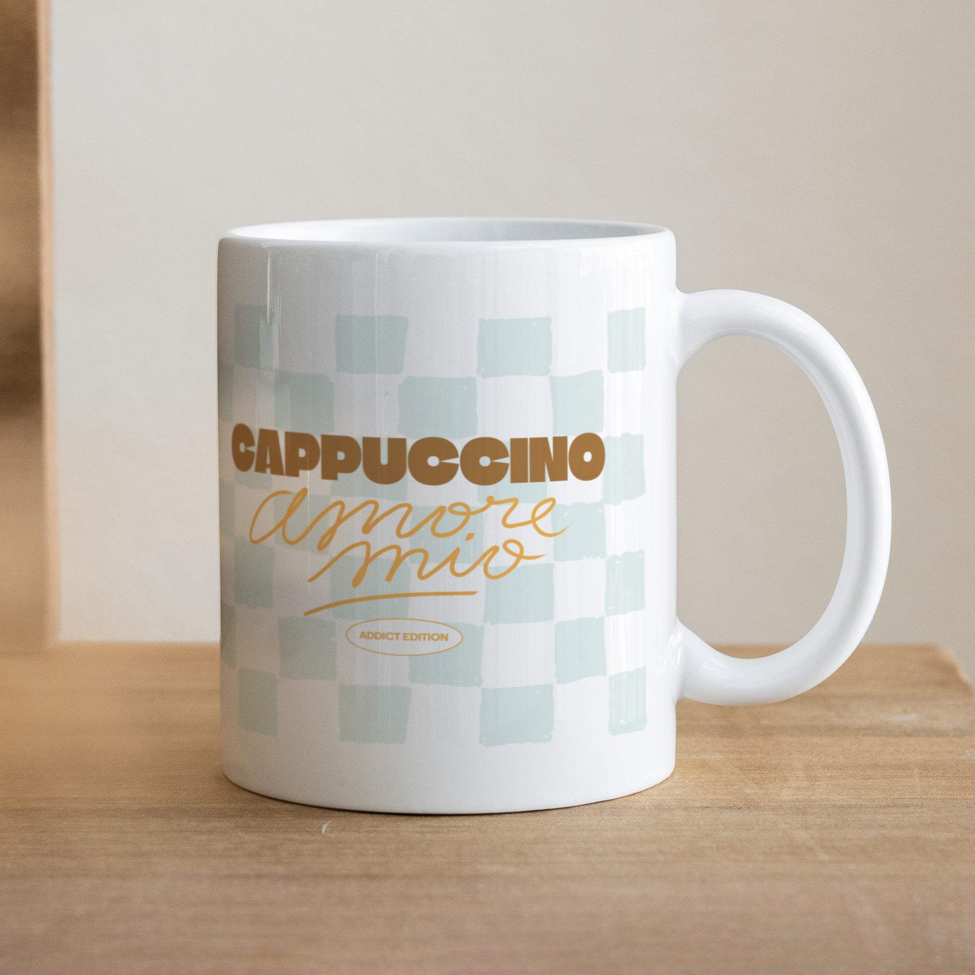 Tasse Objekte Weiß Cappuccino-Süchtiger foto N° 1
