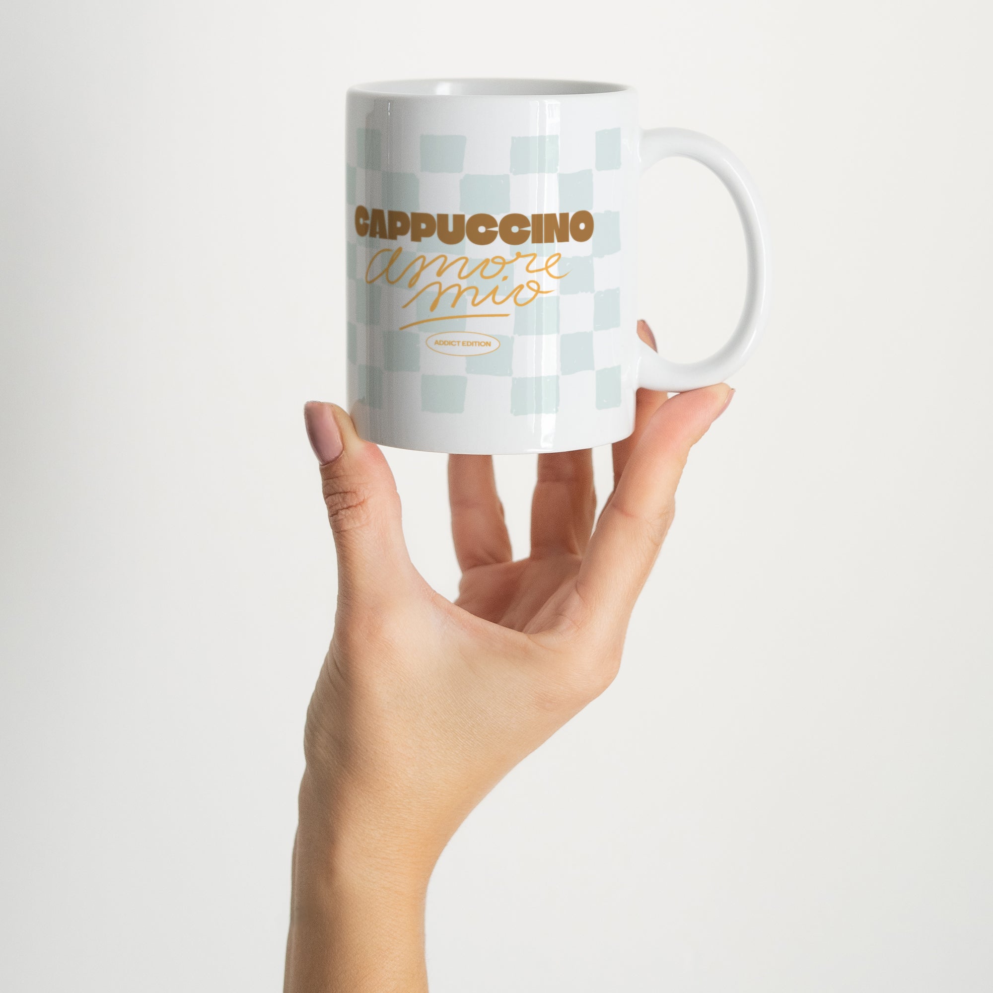 Tasse Objekte Weiß Cappuccino-Süchtiger foto N° 2