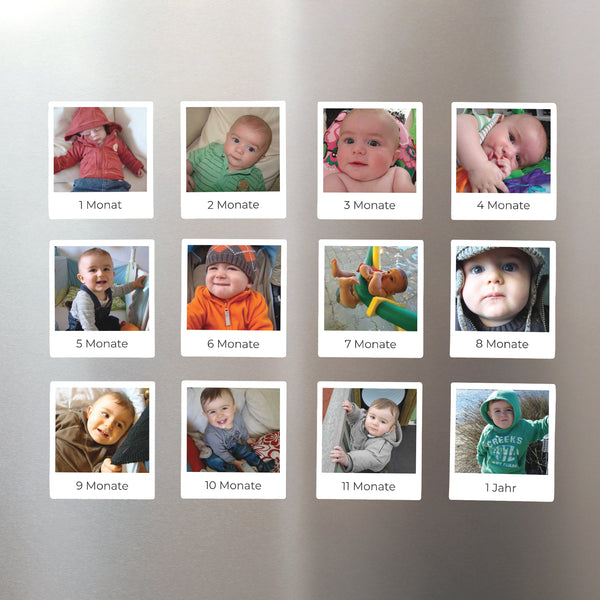 Fotoabzug Foto's Pack mit 12, magnetisch Das erste Jahr des Babys foto
