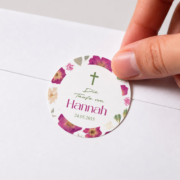 Sticker Taufe Rund Kleine Süßigkeiten foto