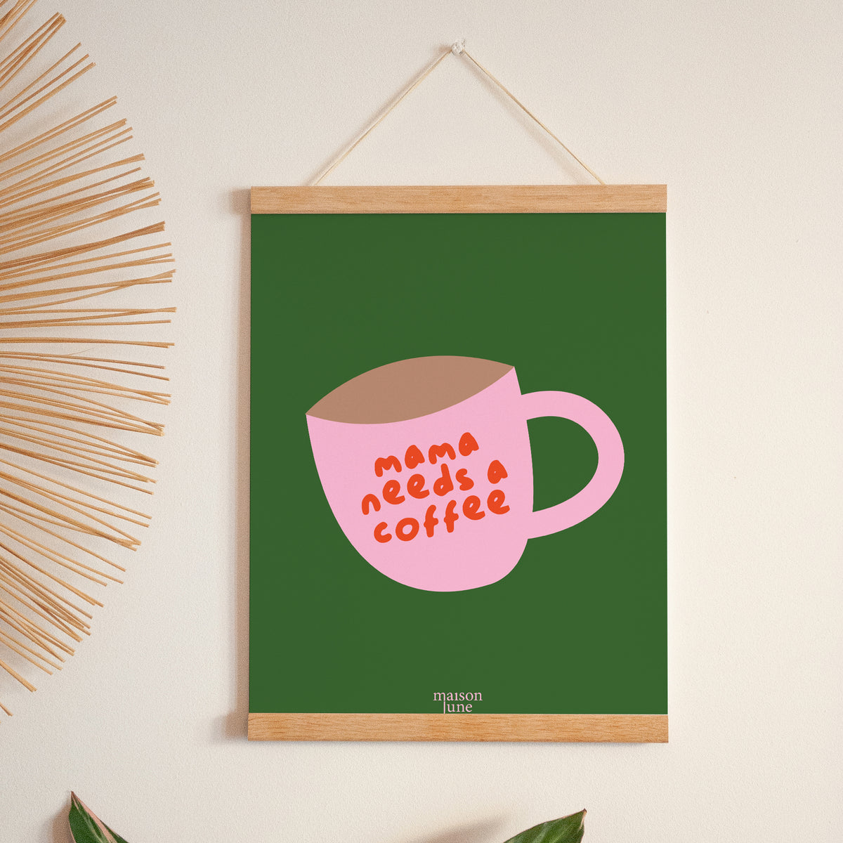 Poster Porträt 30 x 40 cm Mama braucht einen Kaffee. foto