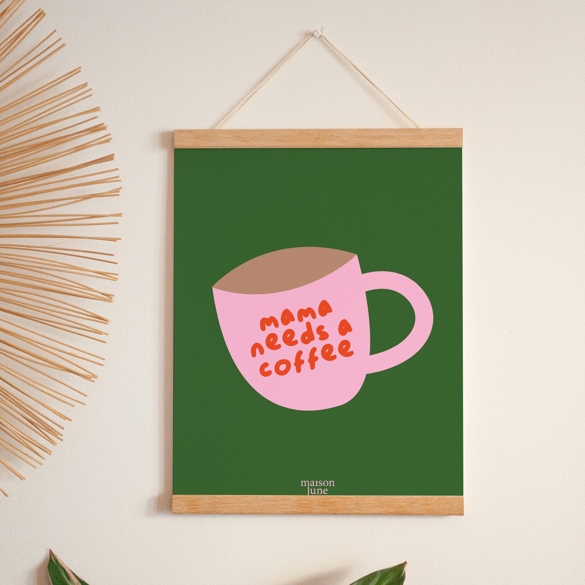 Poster Porträt 30 x 40 cm Mama braucht einen Kaffee. foto N° 1