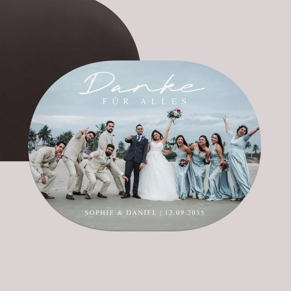 Dankeskarte Hochzeit ovale Landschaft Evidenz foto