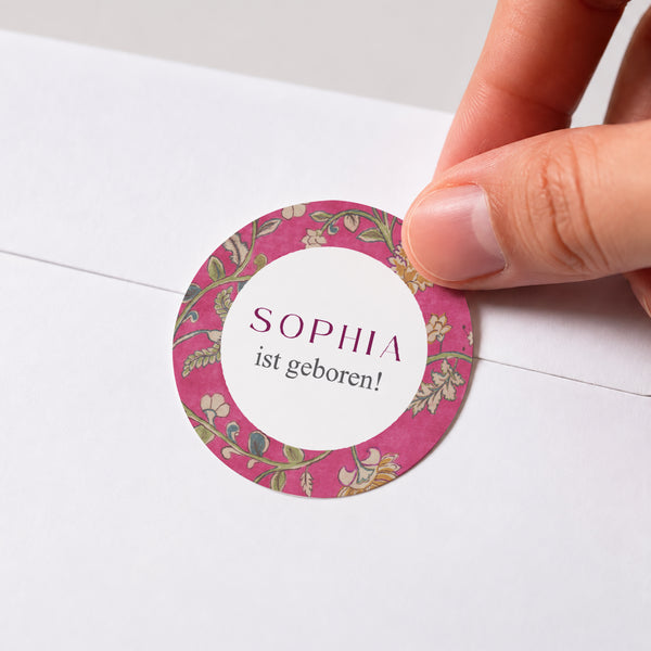 Sticker Geburt Rund Dahlia foto