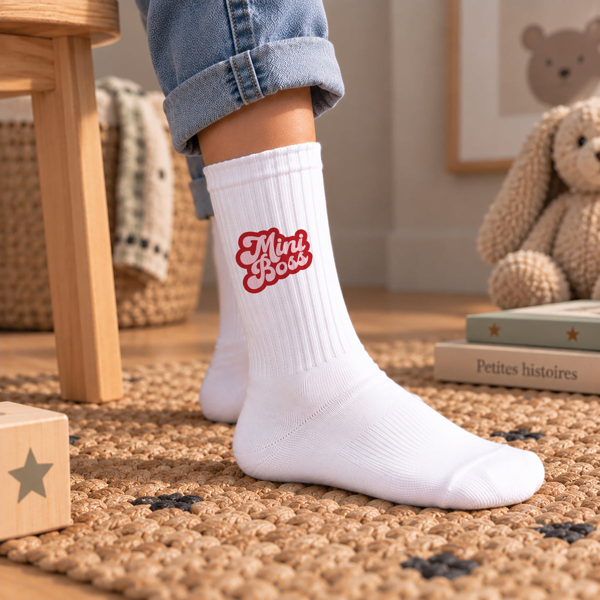 Kindersocken Weiße Mini-Boss Rose foto N° 2