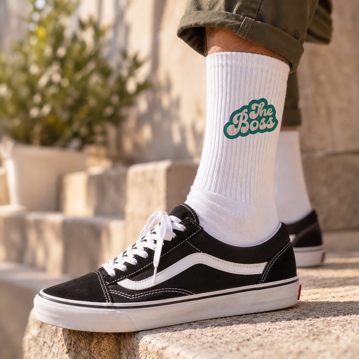 Herrensocken Weiße Wer ist der Boss? foto N° 2