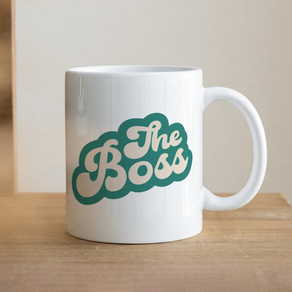 Tasse Weiß Wer ist der Boss? foto