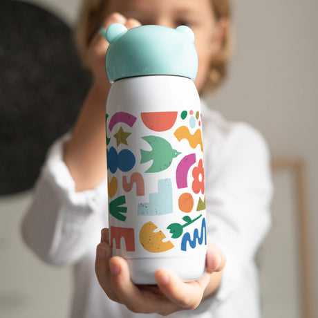 Kinder Trinkflasche Blau, 32 cl Glückliche Formen