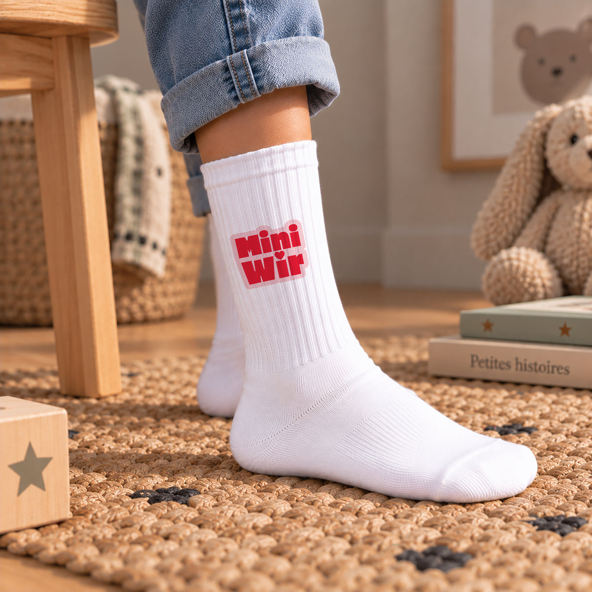 Kindersocken Geburt Weiße Mini Wir foto N° 2