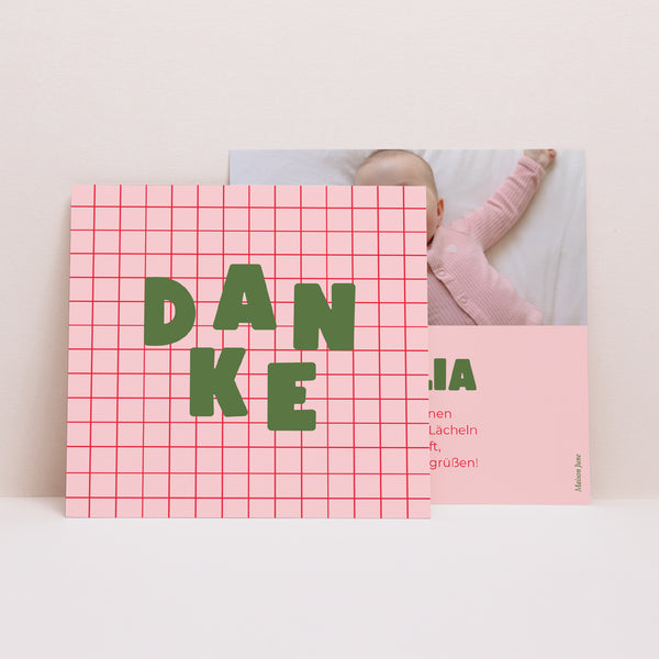 Dankeskarte Geburt Quadrat Schöner Rahmen foto
