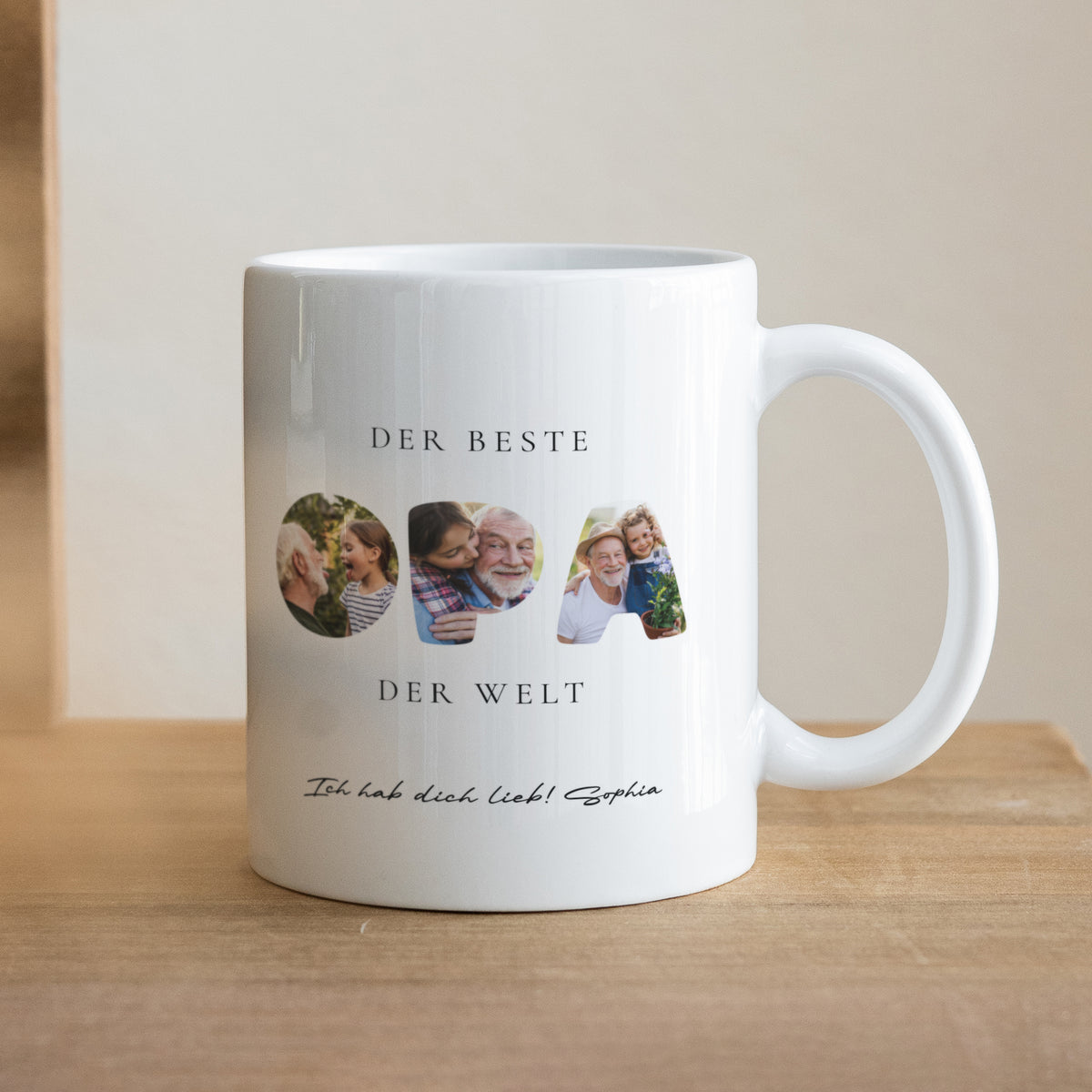 Tasse Weiß Papy in Erinnerungen foto N° 1