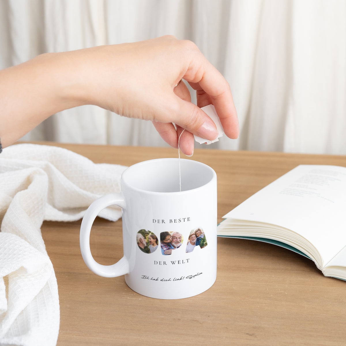 Tasse Weiß Papy in Erinnerungen foto N° 3