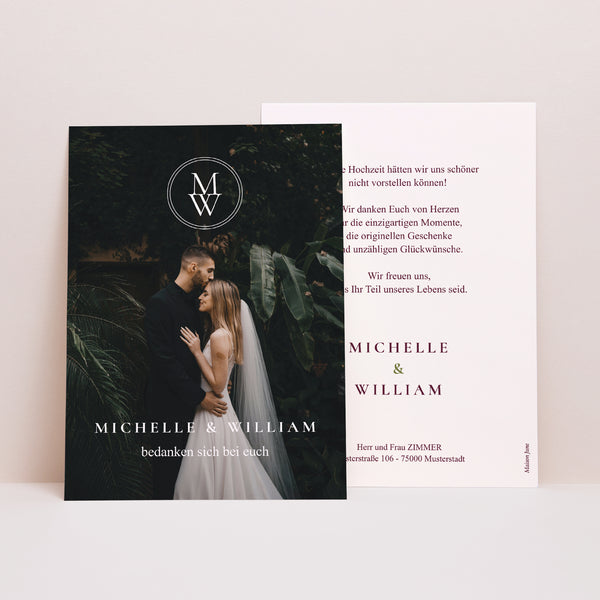 Dankeskarte Hochzeit Authentische Romanze foto