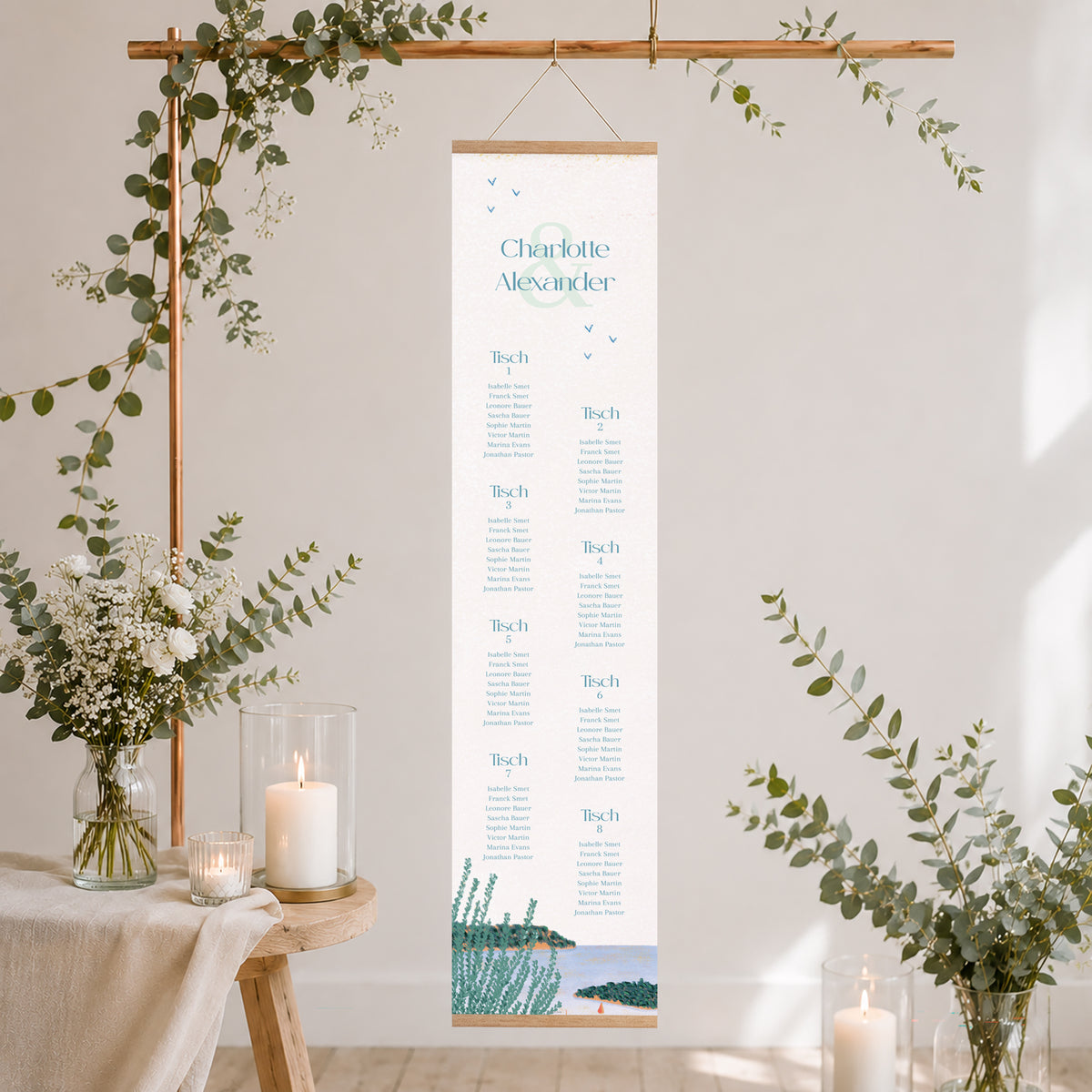 Sitzplan Hochzeit Papier Azurtraum foto N° 2