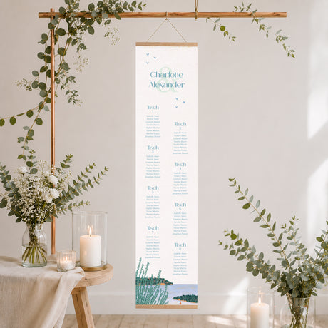Sitzplan Hochzeit Papier Azurtraum