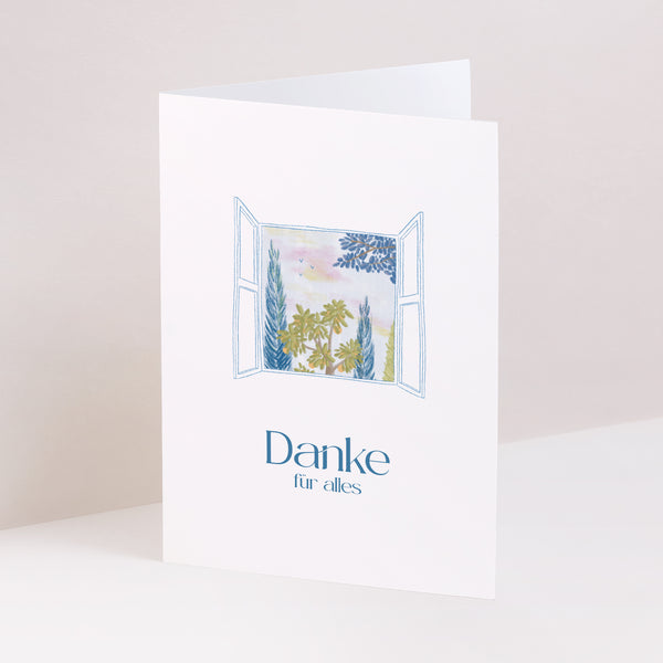 Dankeskarte Hochzeit Doppelflügelporträt Provenzalischer Ausflug foto