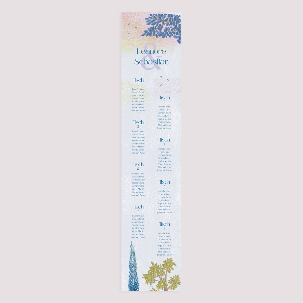 Sitzplan Hochzeit Papier Provenzalischer Ausflug foto N° 3