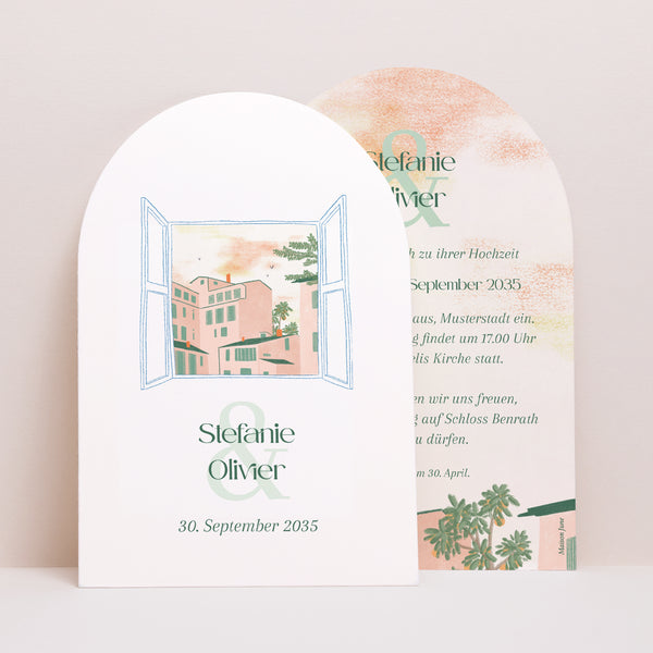 Hochzeitseinladung Arche Fenster zum Süden foto