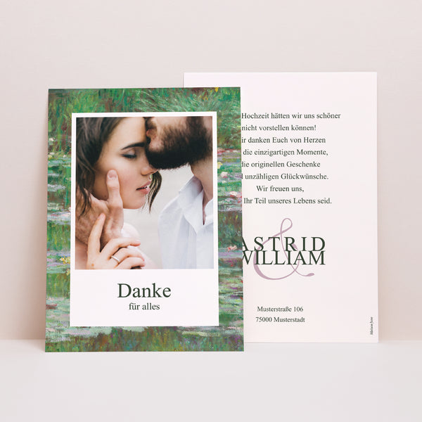 Dankeskarte Hochzeit Träumerei in Giverny foto