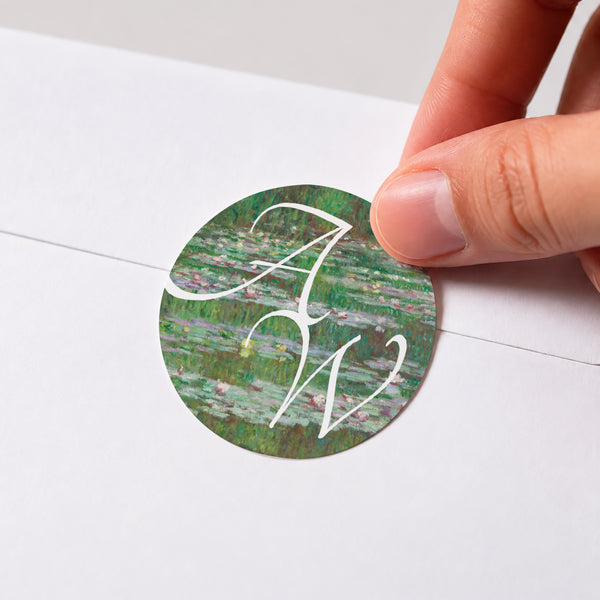 Sticker Hochzeit Rund Träumerei in Giverny foto