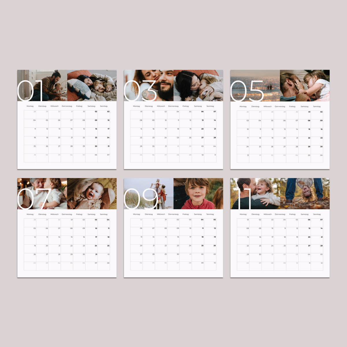 Kalender Weihnachten auf Holzsockel 12 Monate in Bildern foto N° 3