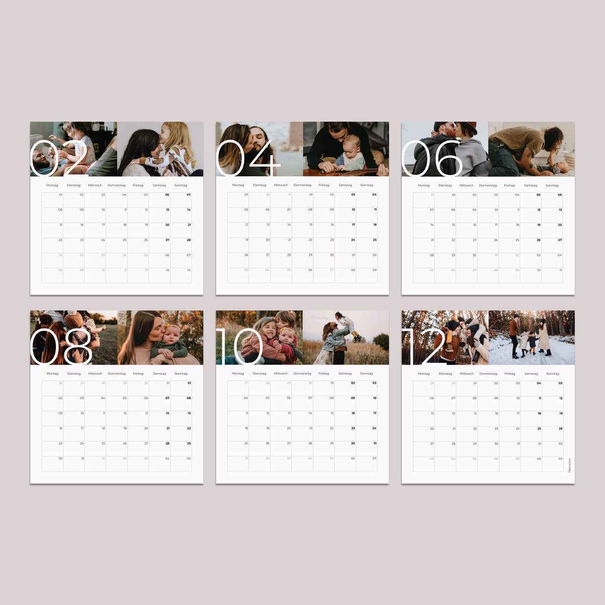 Kalender Weihnachten auf Holzsockel 12 Monate in Bildern foto N° 4