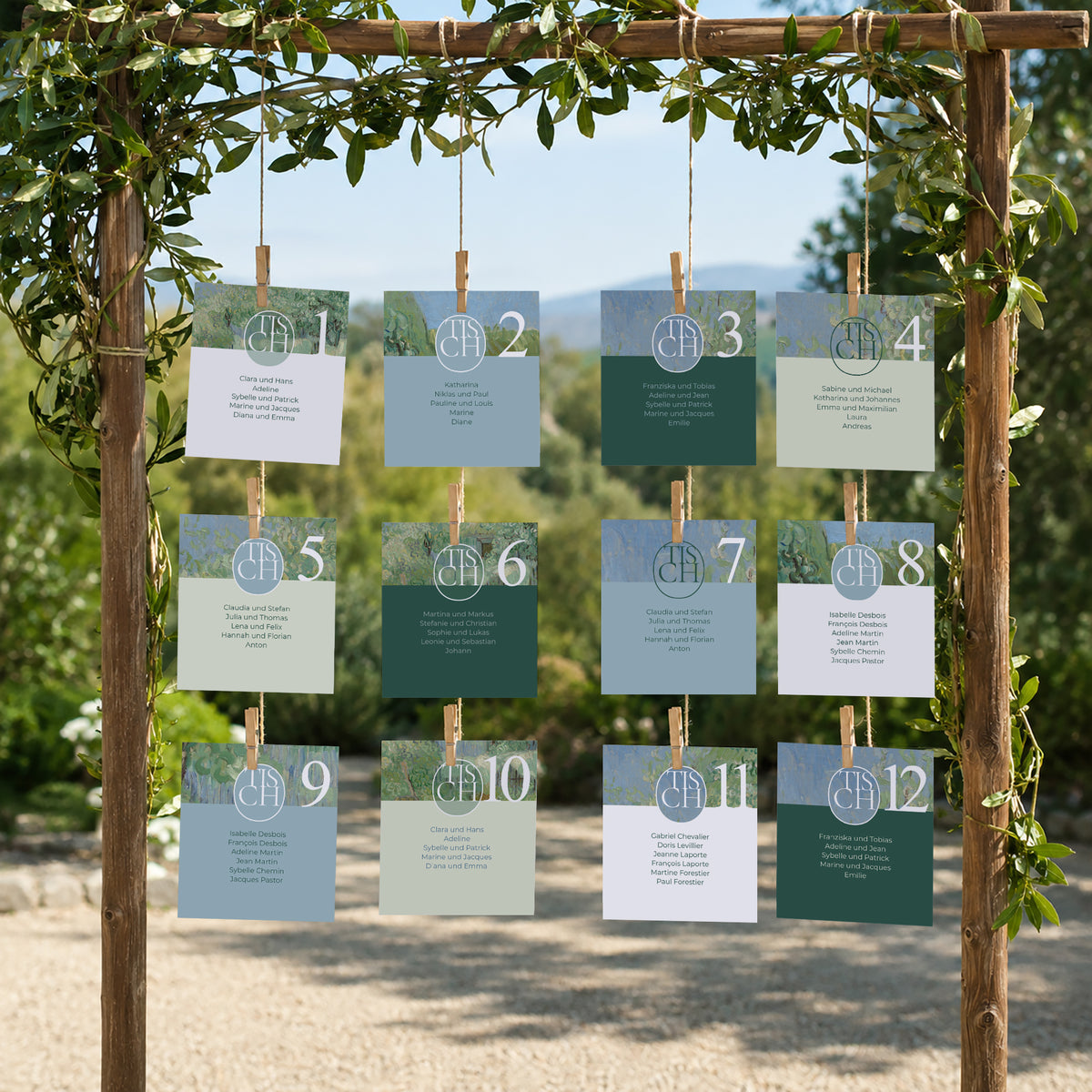 Sitzplan Hochzeit Pack von 12 Die schönen Tage foto N° 2