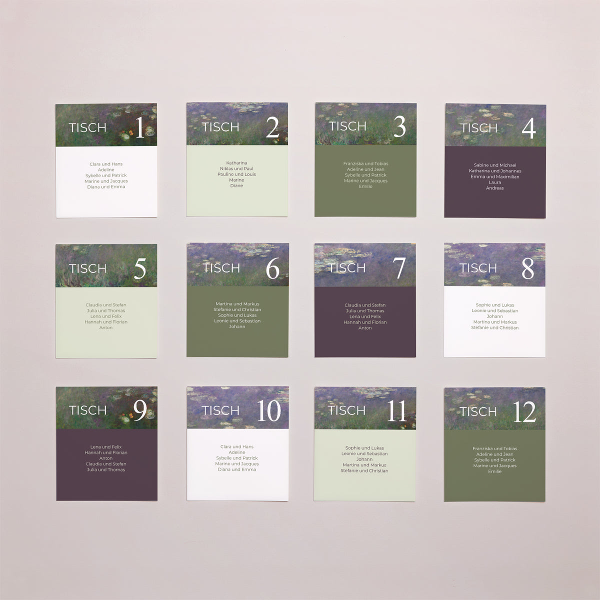 Sitzplan Hochzeit Pack von 12 Liebesreflexe foto N° 1