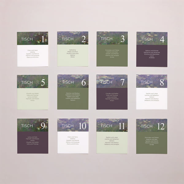 Sitzplan Hochzeit Pack von 12 Liebesreflexe foto