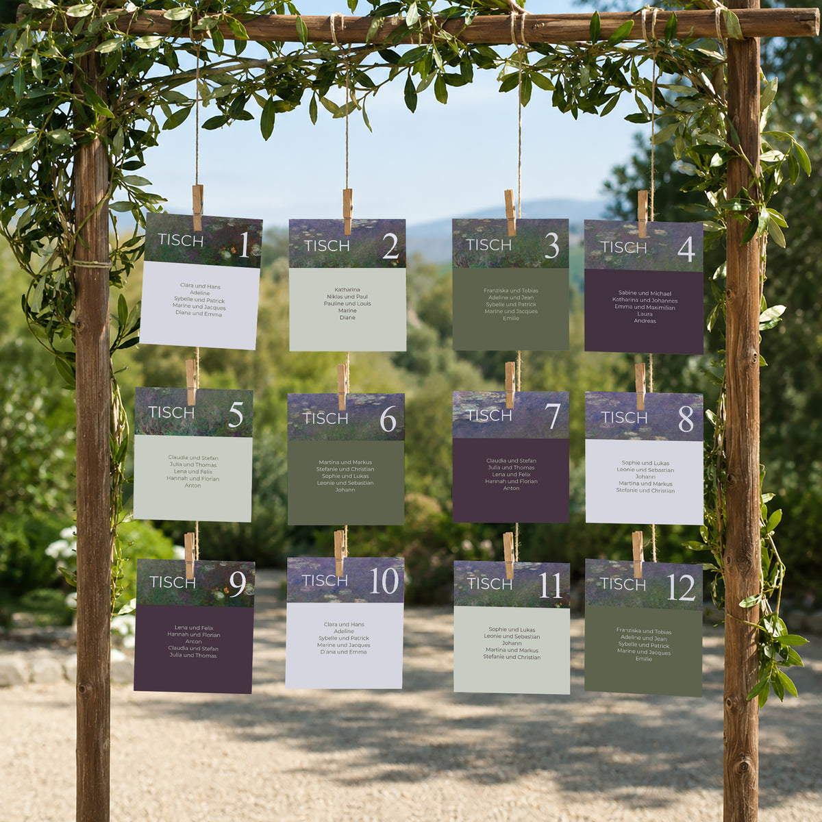 Sitzplan Hochzeit Pack von 12 Liebesreflexe foto N° 2