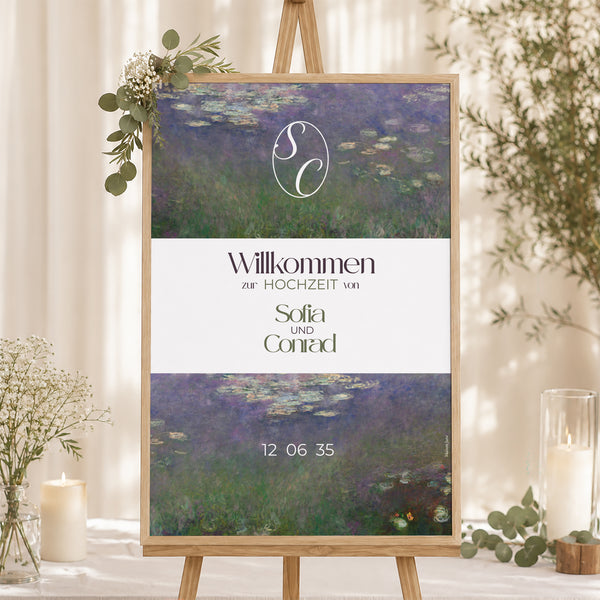 Begrüßungstafel Hochzeit Porträt 60 x 90 cm Liebesreflexe foto
