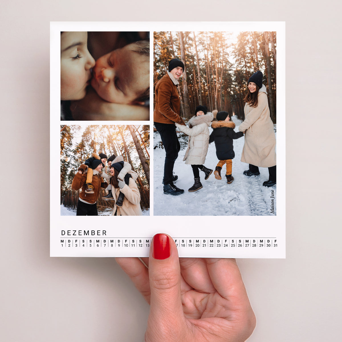 Kalender Weihnachten auf Holzsockel Im Laufe der Monate foto N° 5
