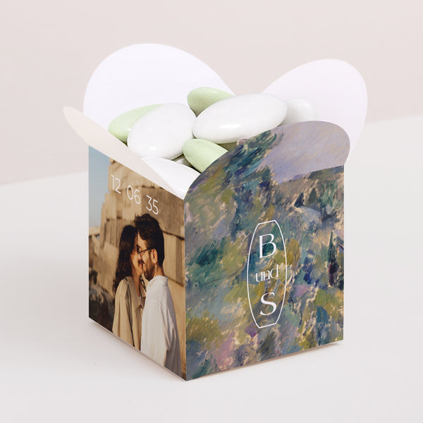 Geschenkbox Hochzeit Schmetterlingsöffnung Sommerlandschaft foto